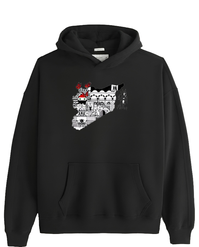 Syria One Size hoodie Black 19