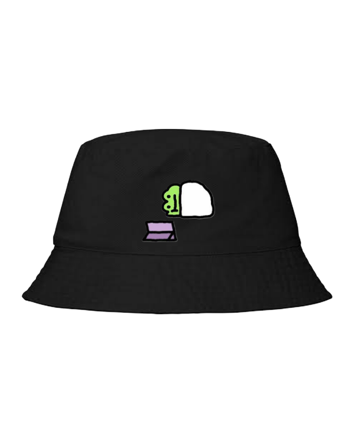 Frog Bucket hat Fishman hat cap Black 19