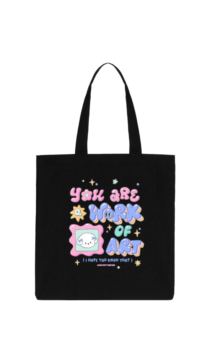 You are WORK +OF+ ART Tote bag Black 206