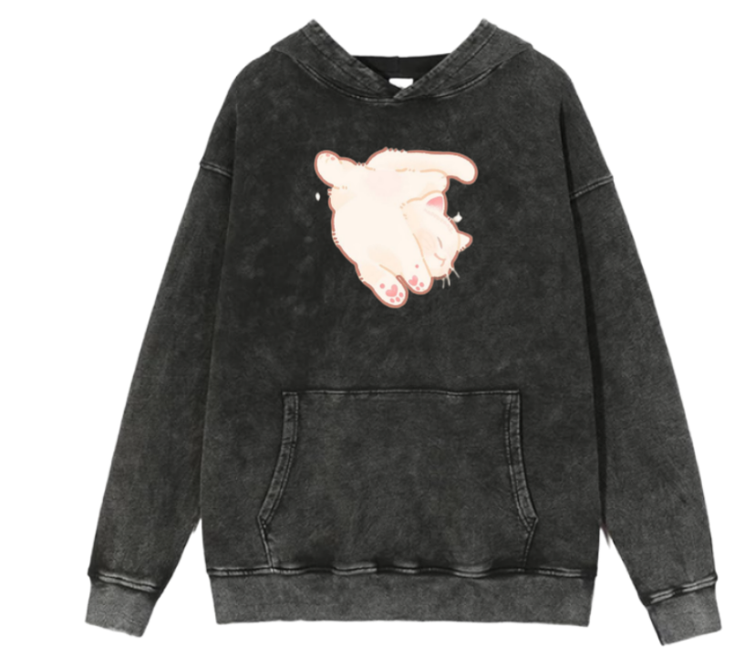 cat Oversize Hoodie Washed 19