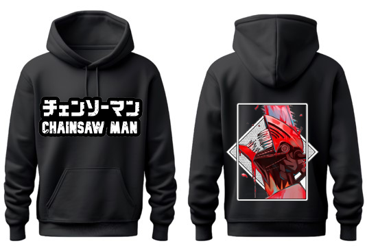 Chainsaw Man One Size hoodie Black Back 19