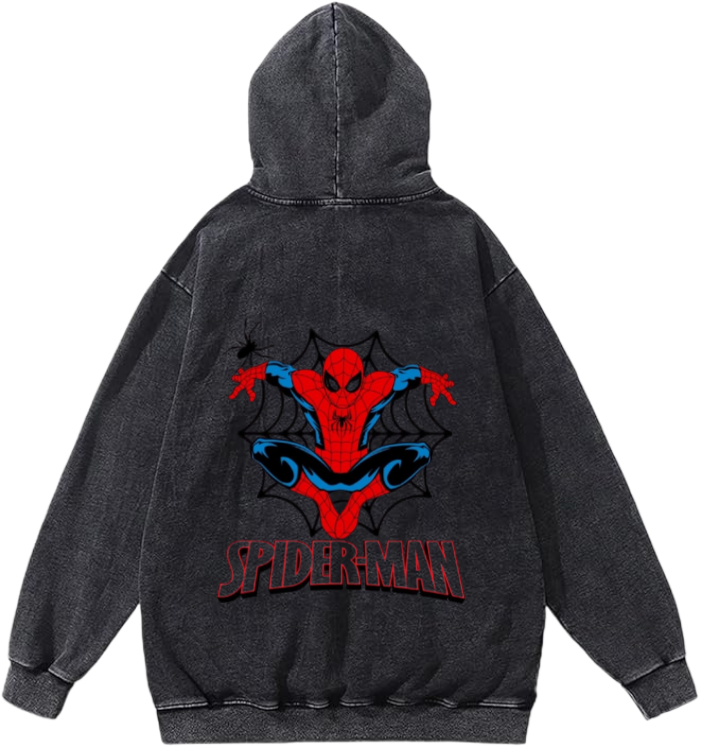 Spiderman One Size hoodie Washed Back 19