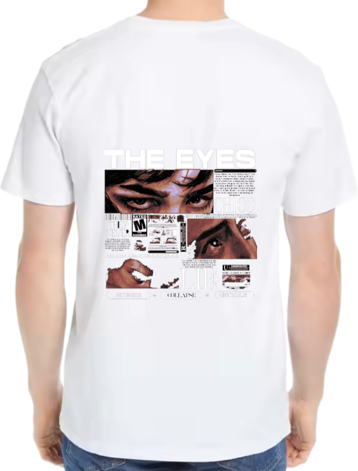 THE EYES t- shirt Over Size White Back 19