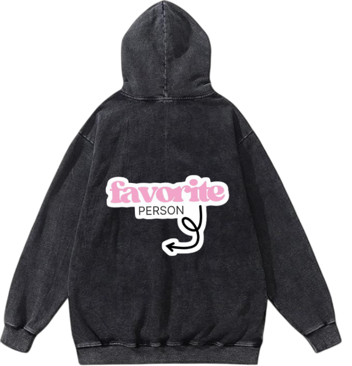 VaIentine coupIe Oversize Hoodie Washed gray Back 19