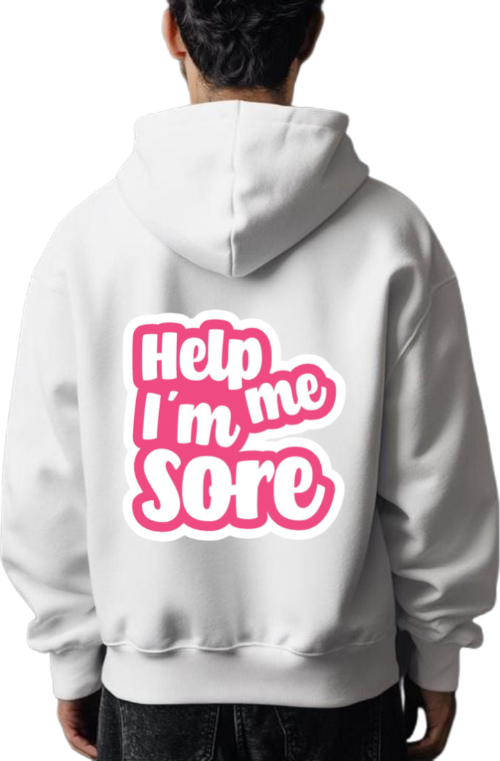 workout gym pilates Oversize Hoodie White Back 19