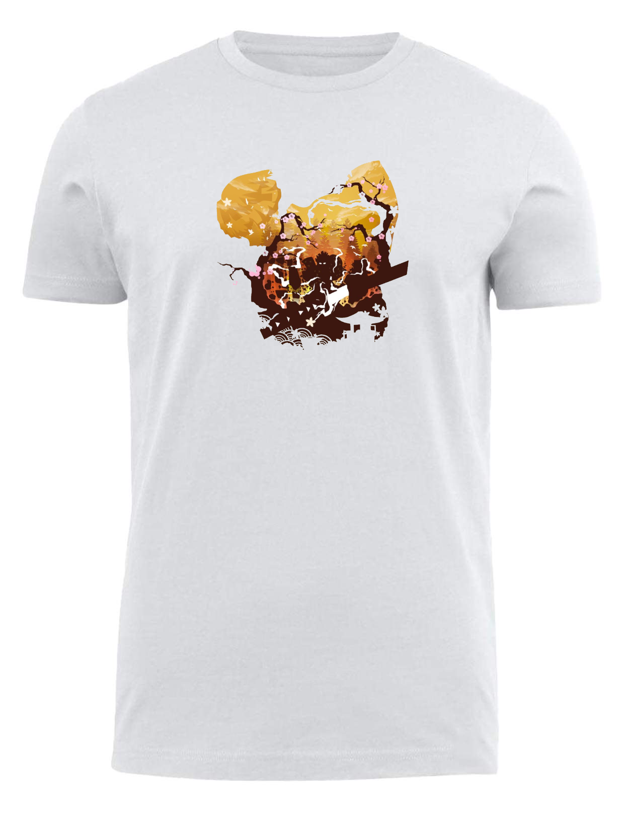 Anime Demon slayer nezuko tanjiro t- shirt fit White 19