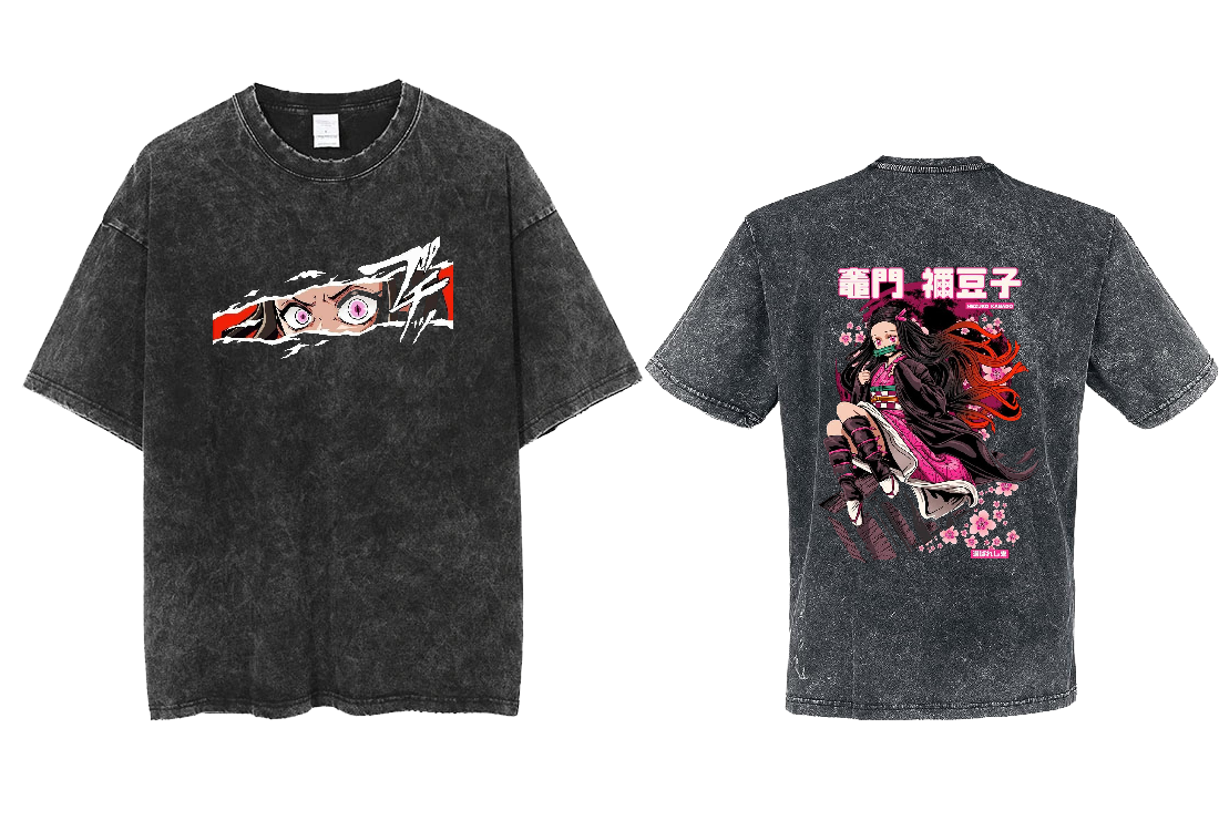 Anime Demon slayer nezuko tanjiro One Size t- shirt Washed 19