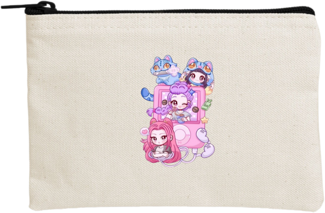 Hunterix kpop wallet pencil case Beige 19