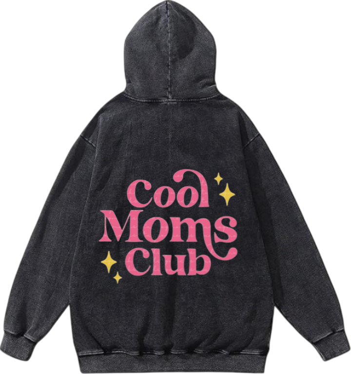 Mom dad parents Oversize Hoodie Washed gray Back 1