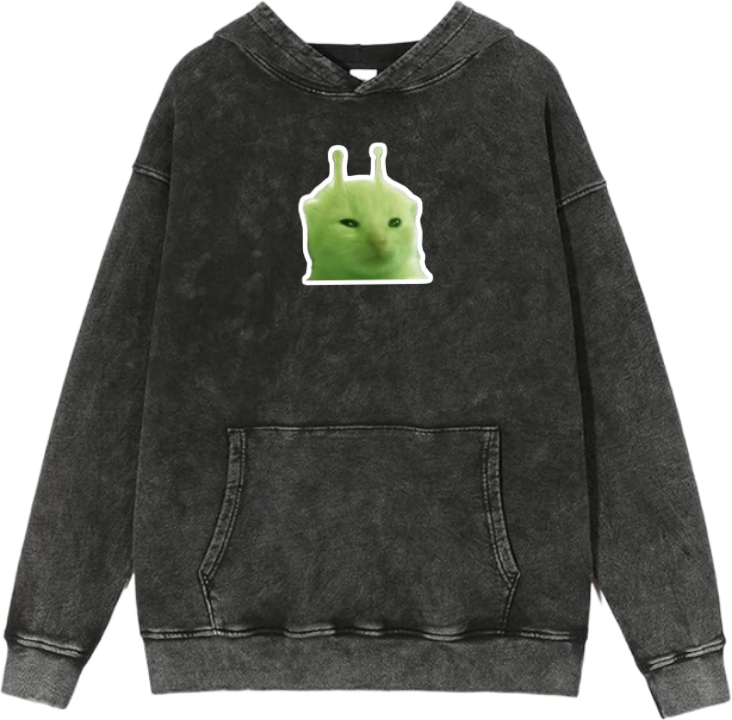 aliens Oversize Hoodie Washed gray 1
