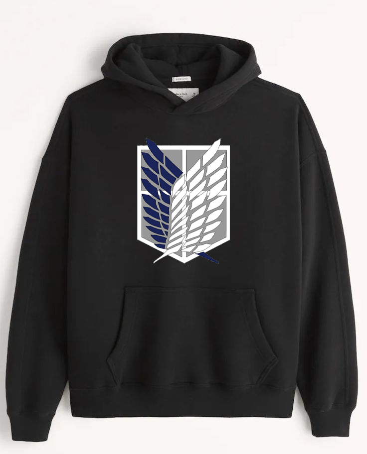 Anime Attack on titan shingeki no kyojin eren levi mikasa Aot black Oversize HOODIE 22