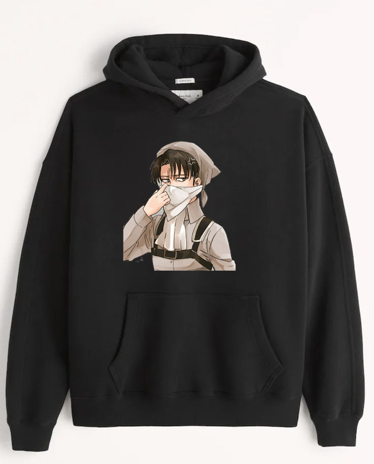 Anime Attack on titan shingeki no kyojin eren levi mikasa Aot black Oversize HOODIE 30