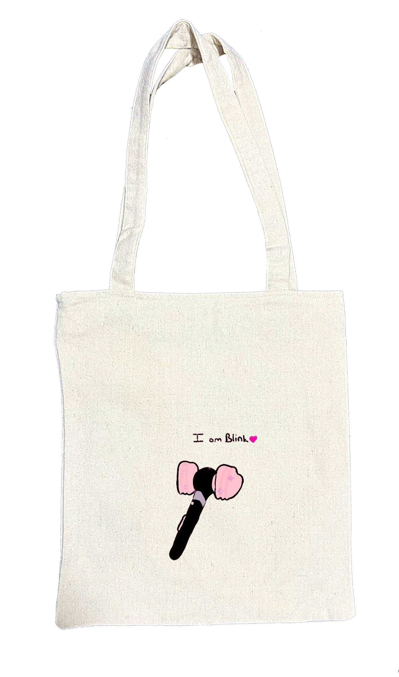 Black pink tote bag beige 1