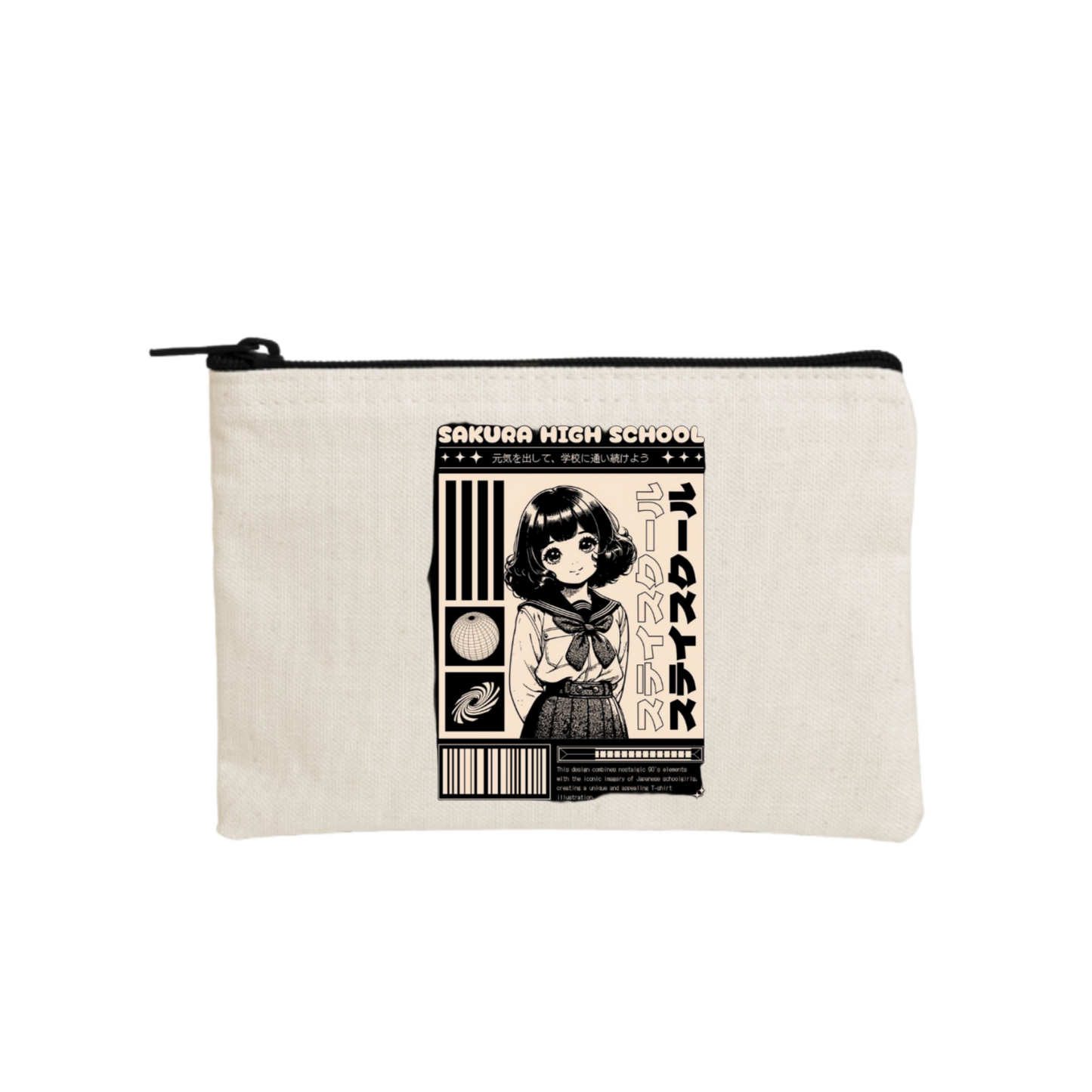 RANDOM ANIME GIRL wallet pencil case Beige 8
