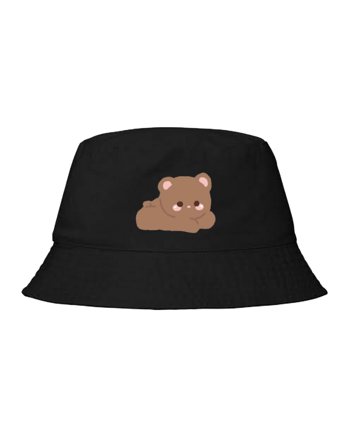 bear Bucket hat Fishman hat cap Black 1