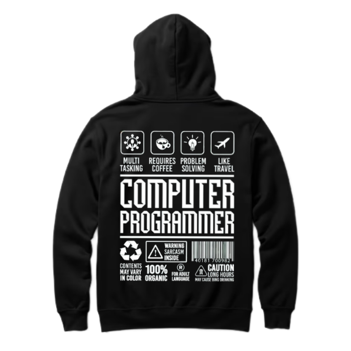 Back text COMPUTER PROGRAMMER oversize hoodie back 1