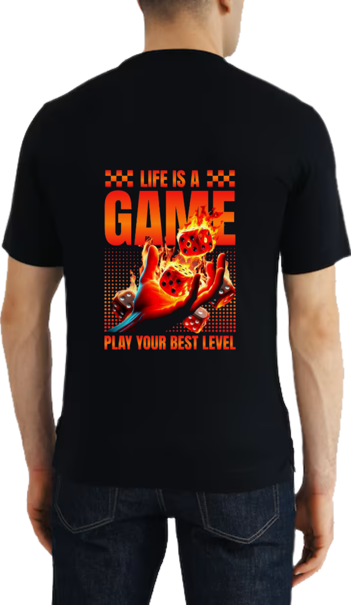 GAME t- shirt Over Size Black Back 81