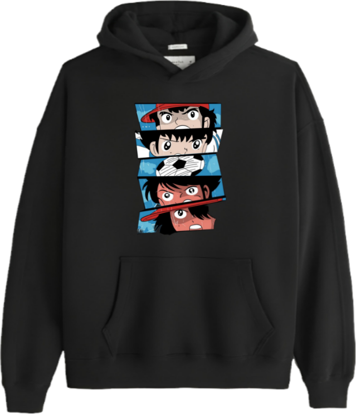 Captain Tsubasa Over Size hoodie Black 1