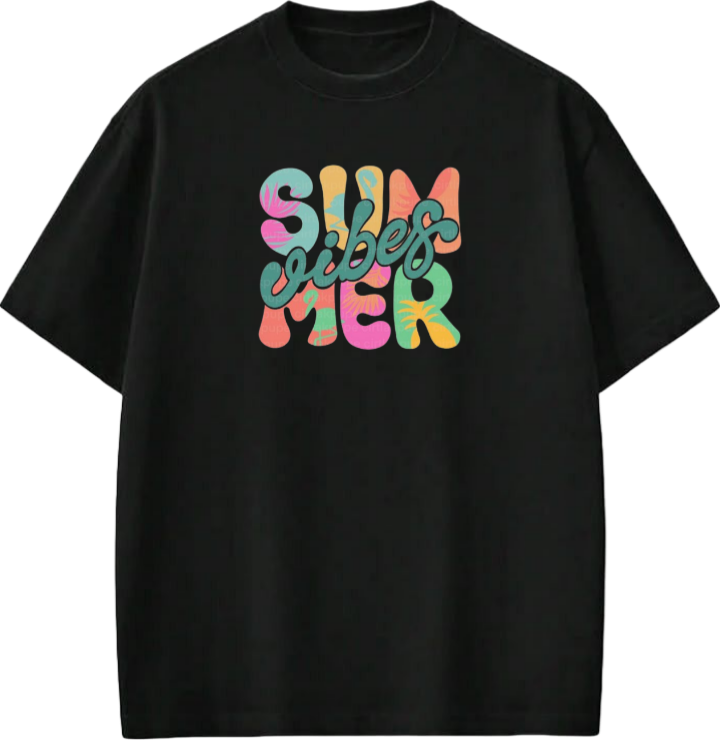 Summer Vibes t- shirt Black Back 1