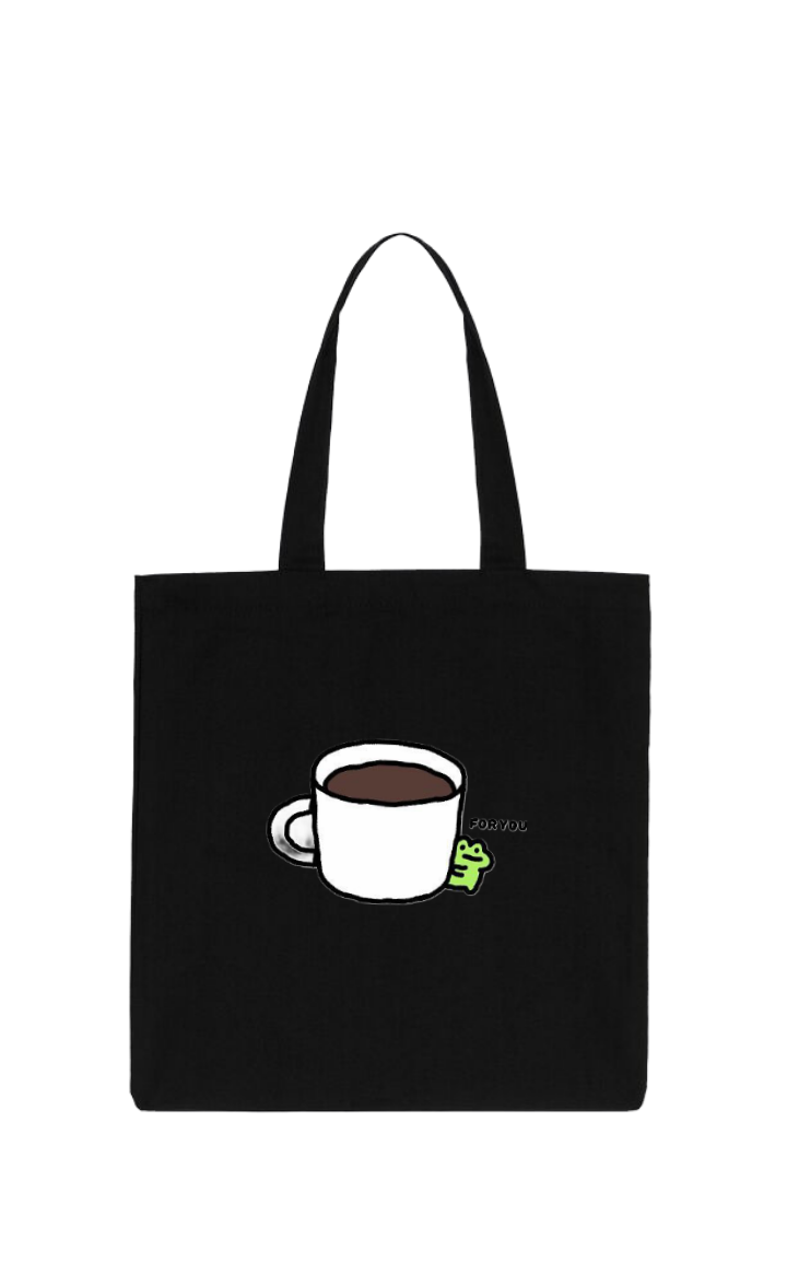 Frog tote bag Black 1