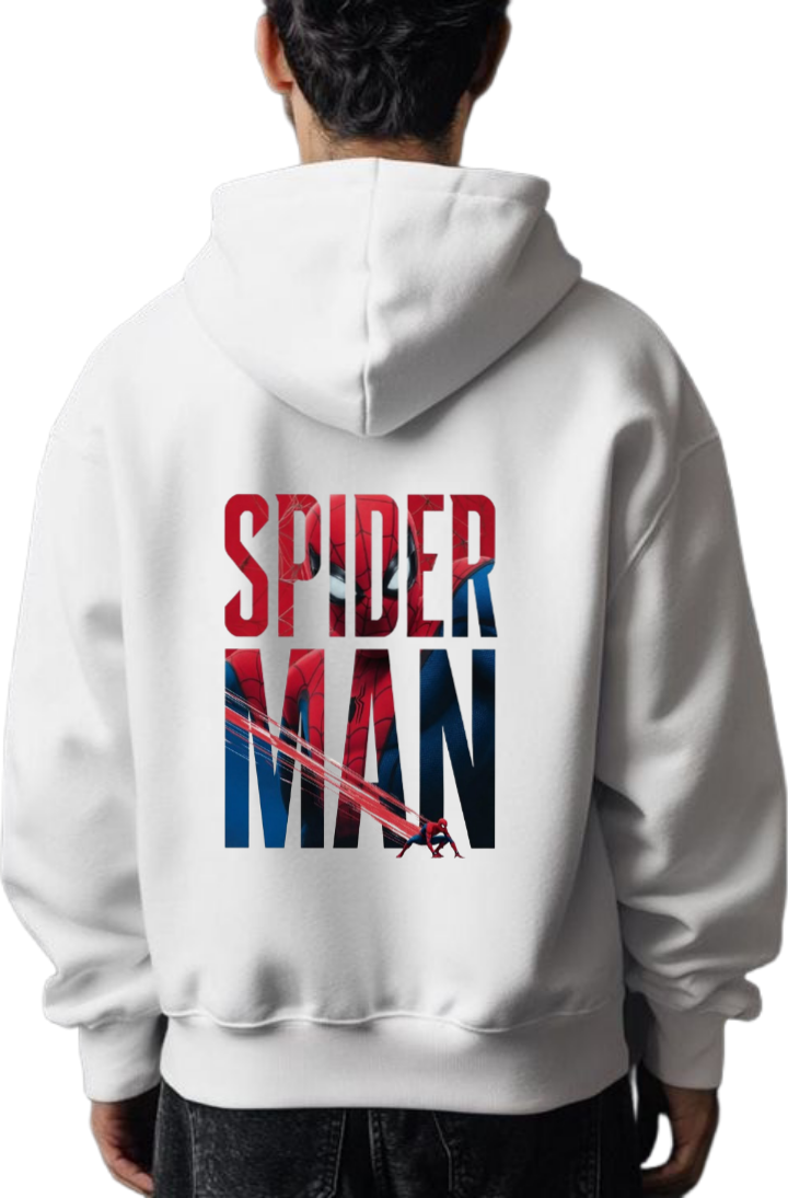 Spiderman One Size hoodie White Back 1