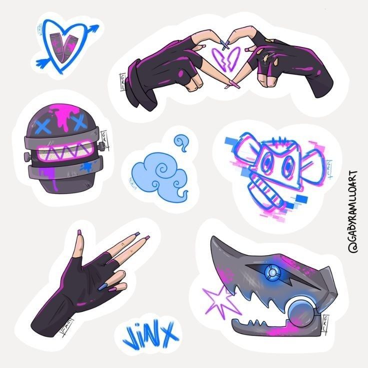 League of Legends Jinx laptop stickers 1