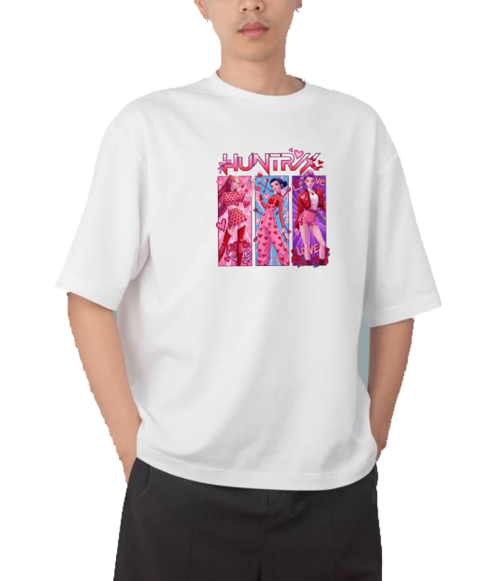 Hunterix kpop Oversize t- shirt White 1