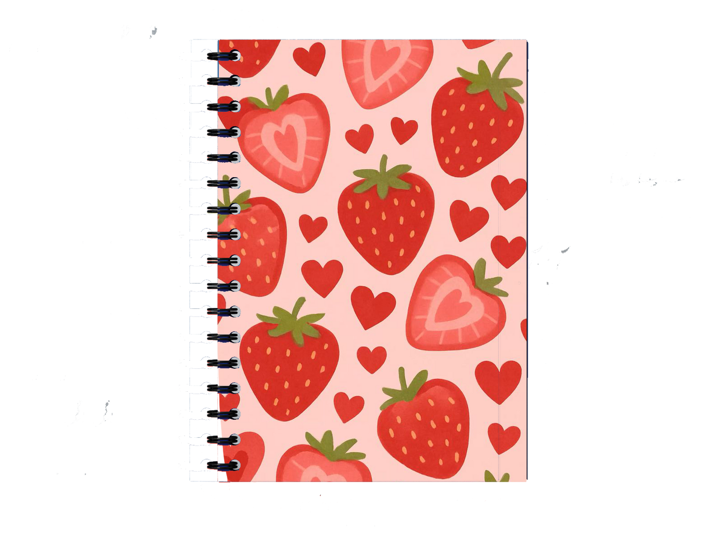 Strawberries and Hearts Notebook A5 1