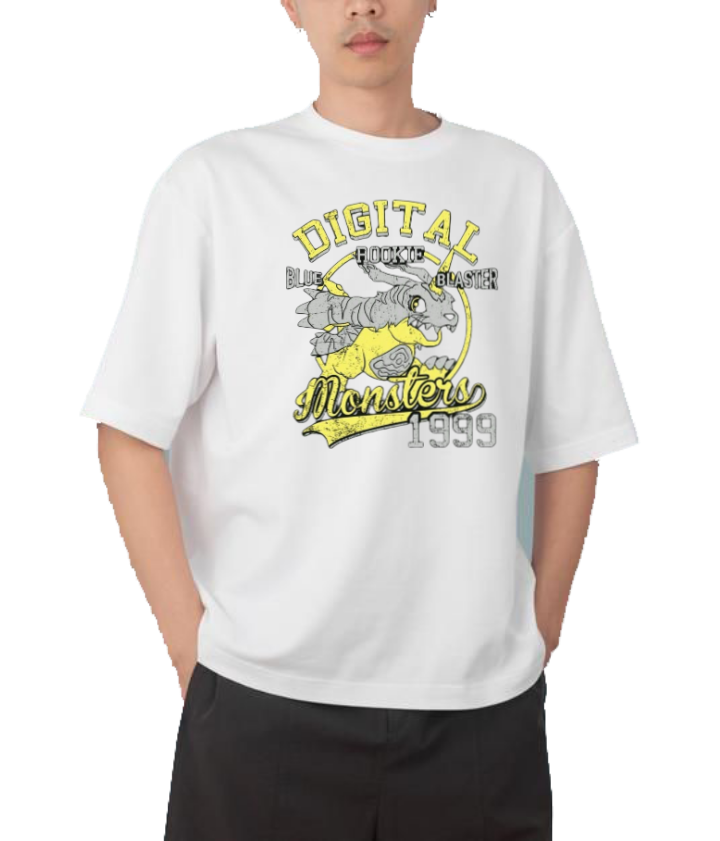 Digimon Adventure t- shirt Over Size White 1