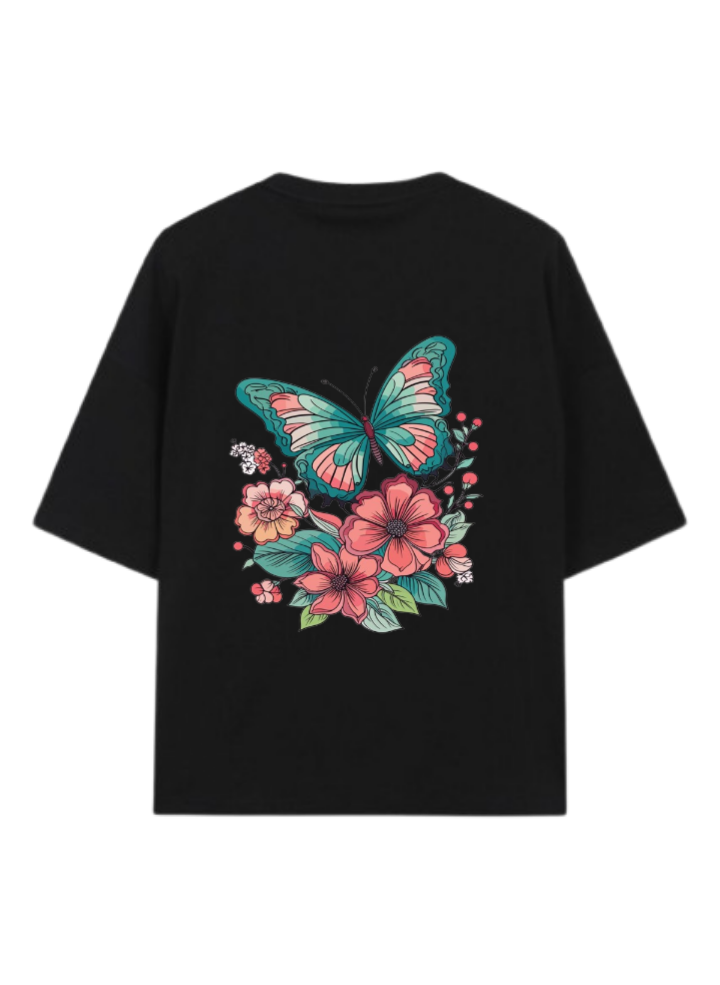 butterflies t- shirt Black 1
