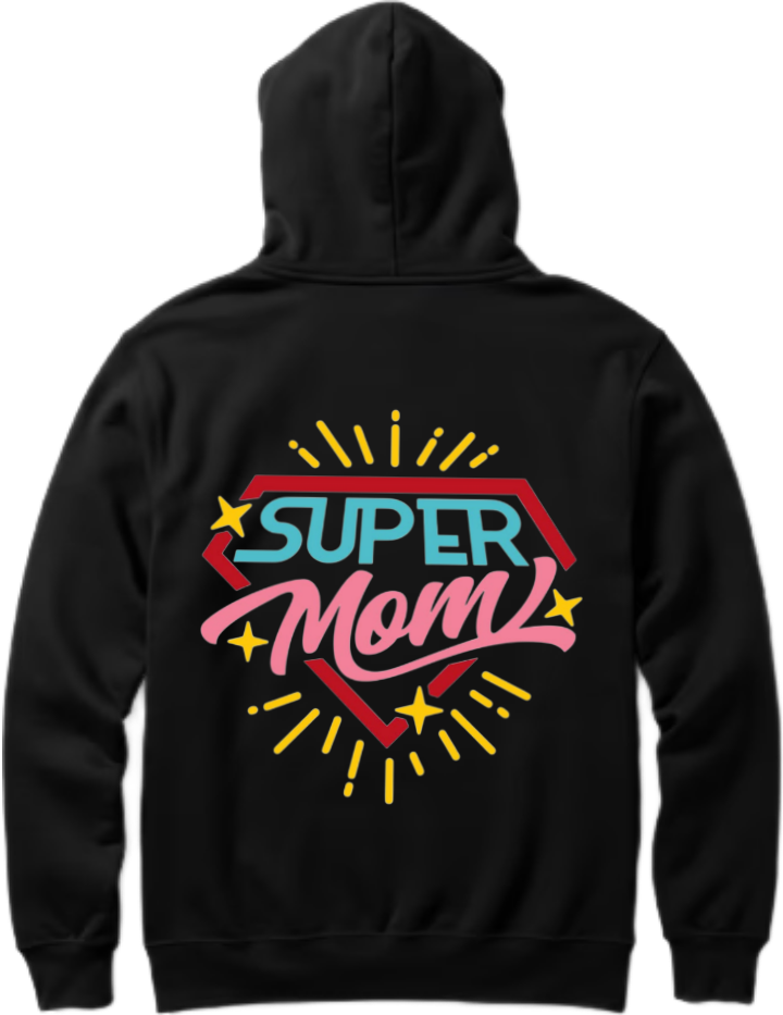 Mom dad parents Oversize Hoodie Black Back 1