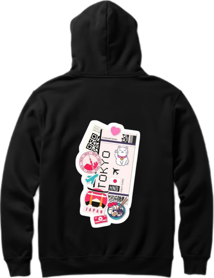 travel travellar Oversize Hoodie Black Back 1