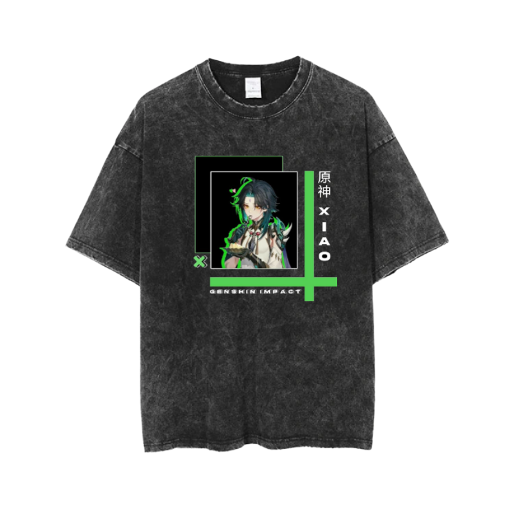 Genshin Impact Xiao t- shirt Over Size Washed 1