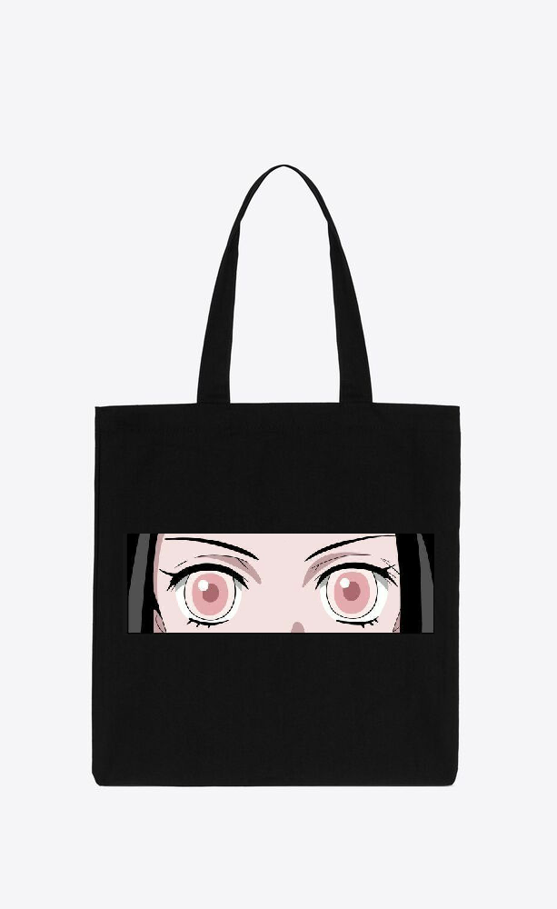 Anime Demon slayer nezuko tanjiro tote bag Black 1