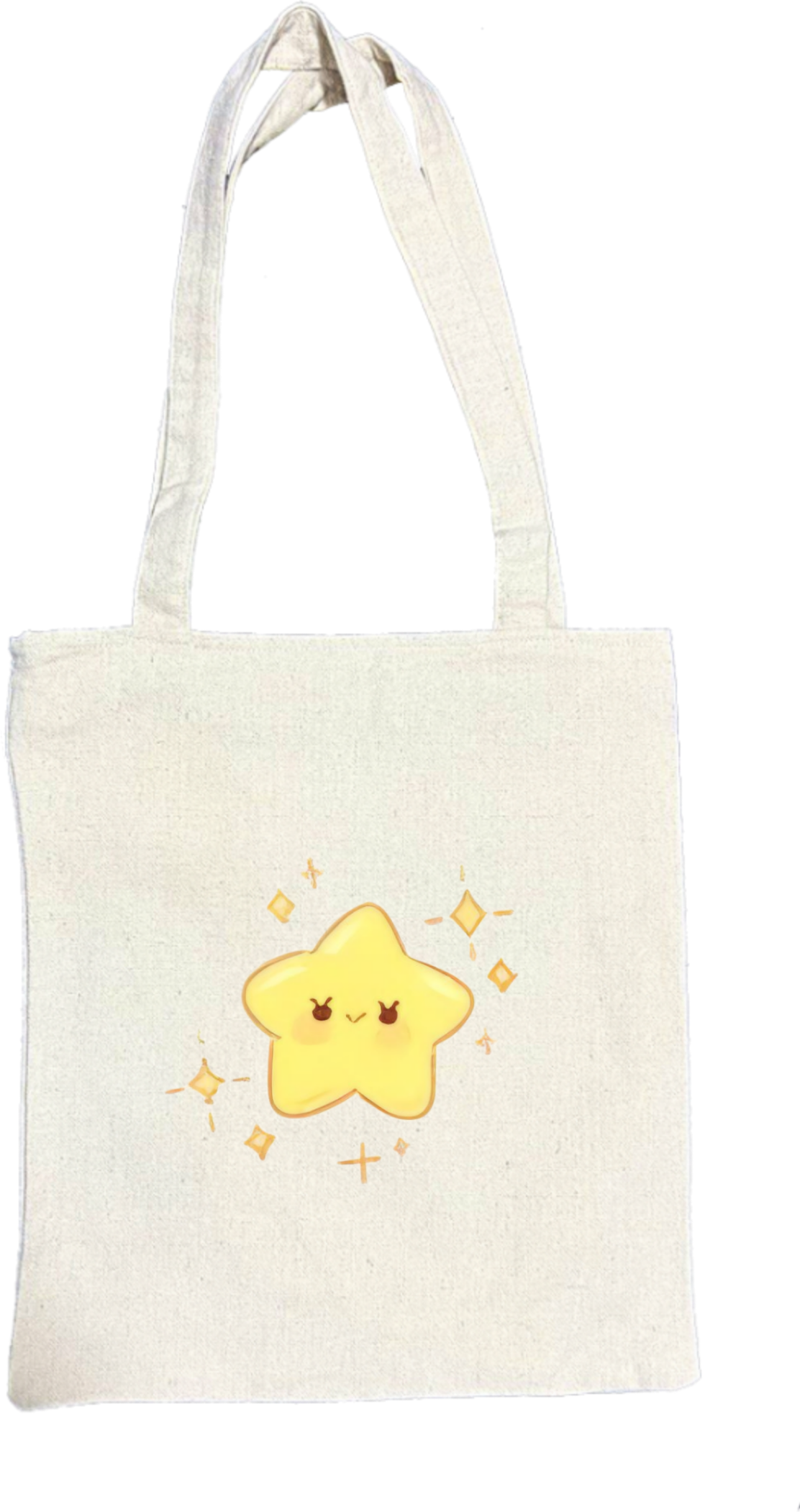 Kawaii Cute Kirby Canvas Tote Bag, beige Aesthetic Pink Anime Character Reusable Shopping Bag, Large Grocery Bag, Book Tote for Women and Girls