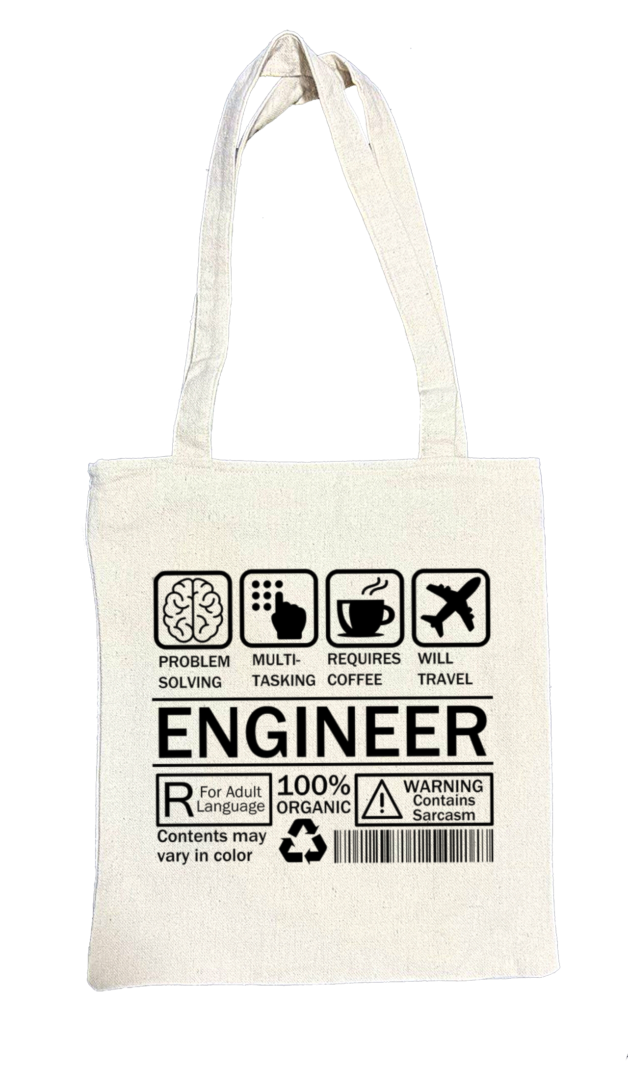 ENGINEER Back text tote bag beige 1