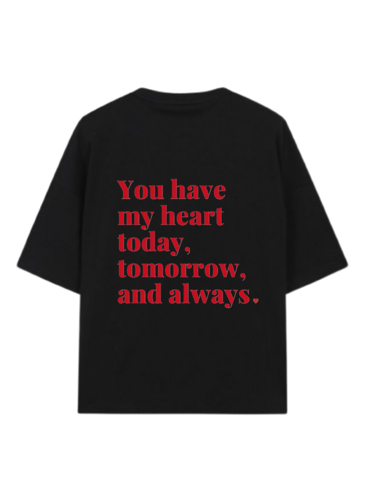 VaIentine coupIe t- shirt Black Back 1