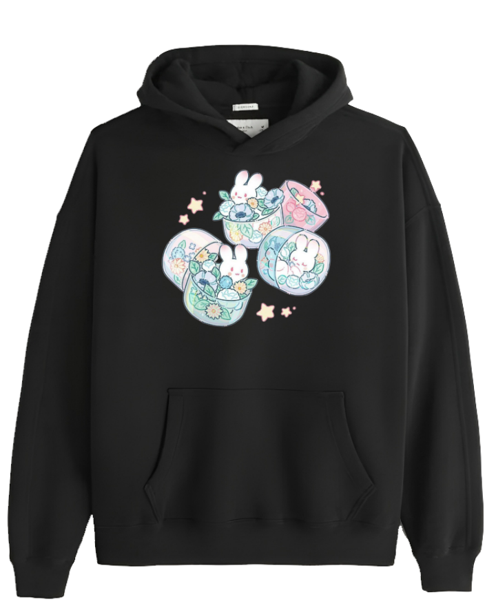 bunny Oversize Hoodie Black 1
