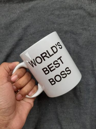 "World's Best Boss" Ceramic Coffee Mug - 11 oz Funny Office Mug, TV Show Merch & Memorabilia, Cute Novelty Gag Gift for Boss, Manager, Coworker, and Father's Day