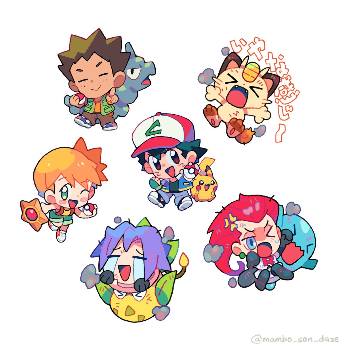 Pokemon Chibi Characters Stickers Pack, Cute Anime Ash and Pikachu Aesthetic Stickers for Journaling, Scrapbooking, Water Bottles, Laptop, and Planner Decals
