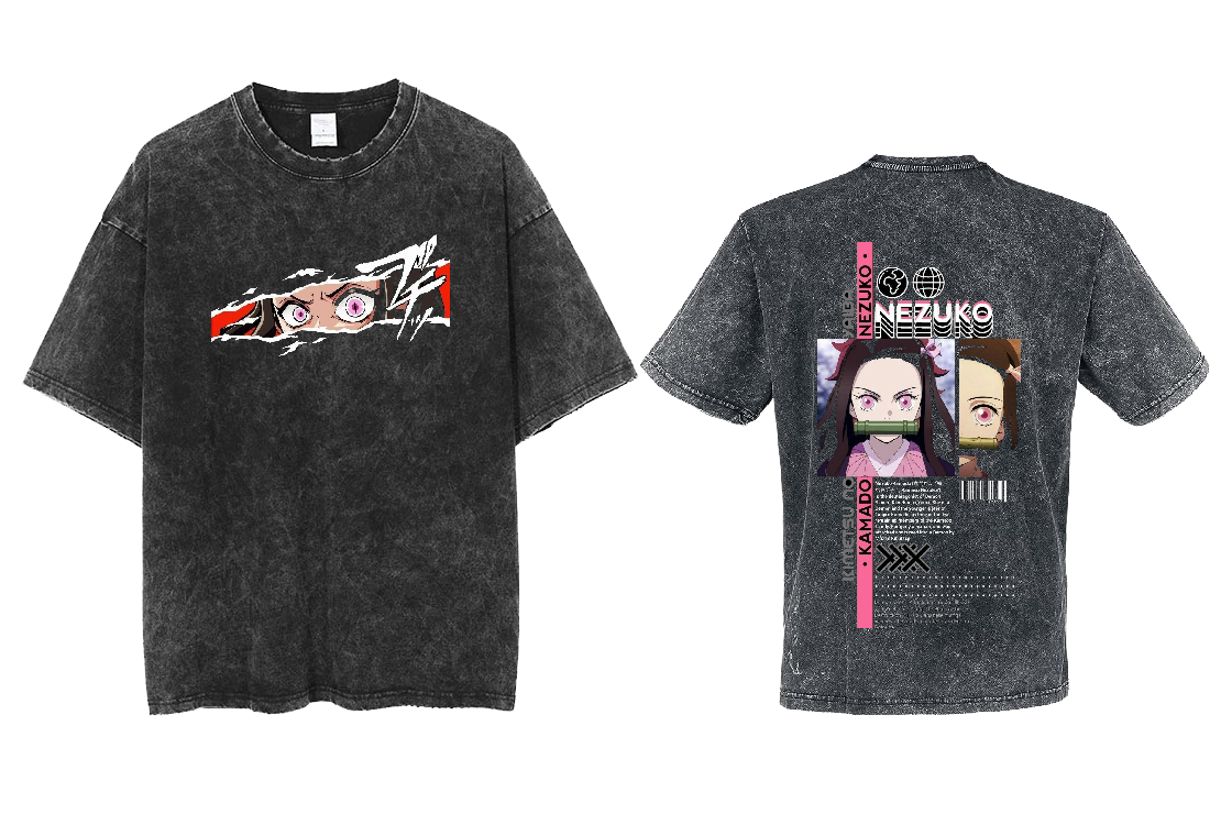 Anime Demon slayer nezuko tanjiro One Size t- shirt Washed 20