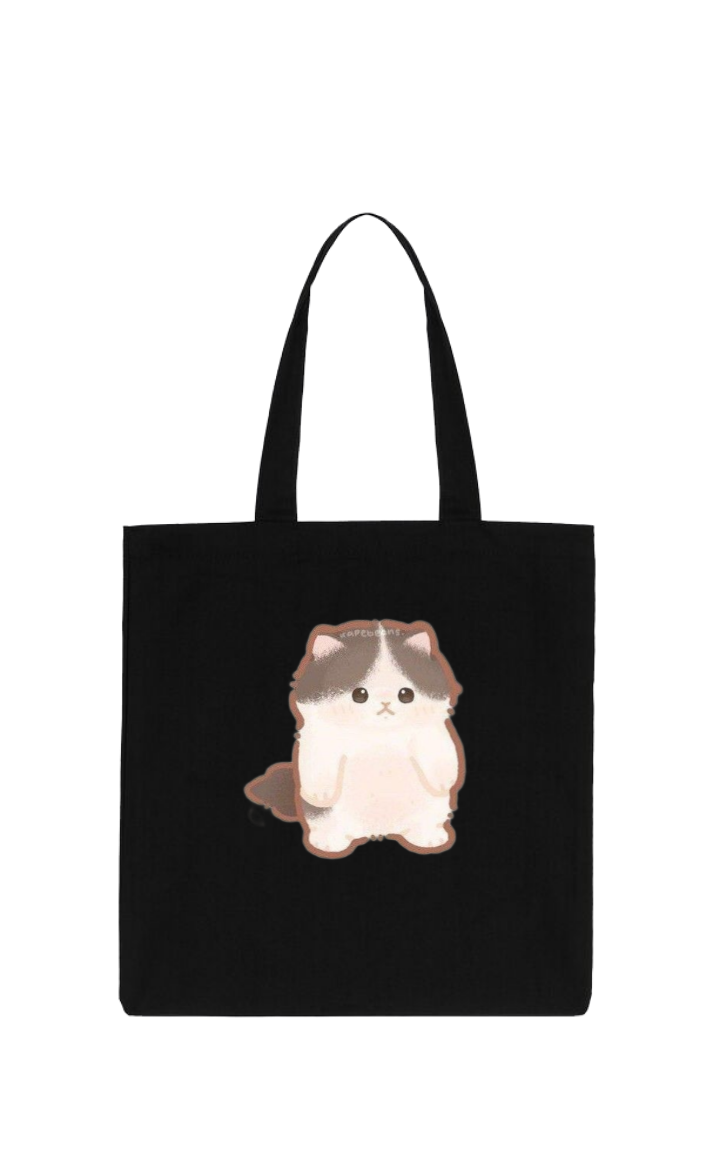 cat tote bag Black 20