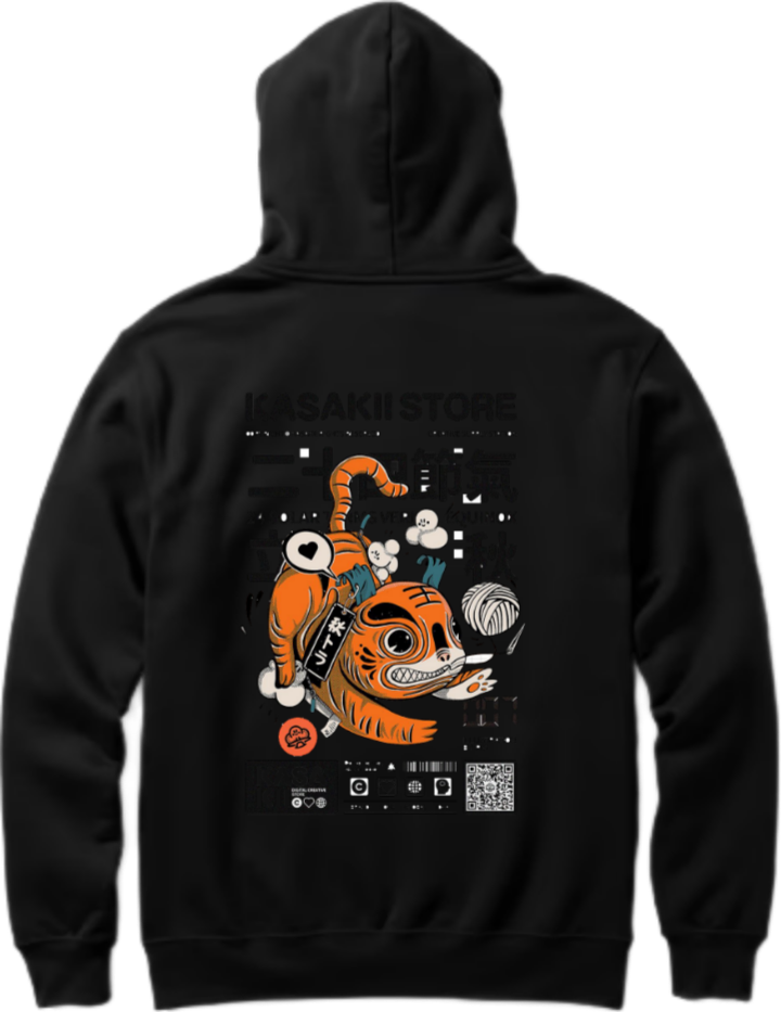 KASAKII STORE Over Size hoodie Black Back 20