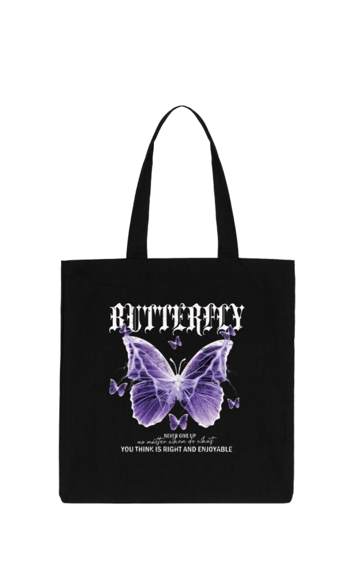 butterflies tote bag Black 20