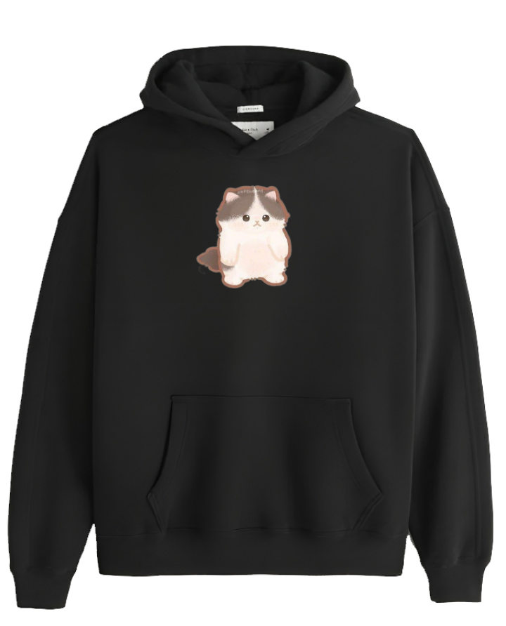 cat Oversize Hoodie Black 20