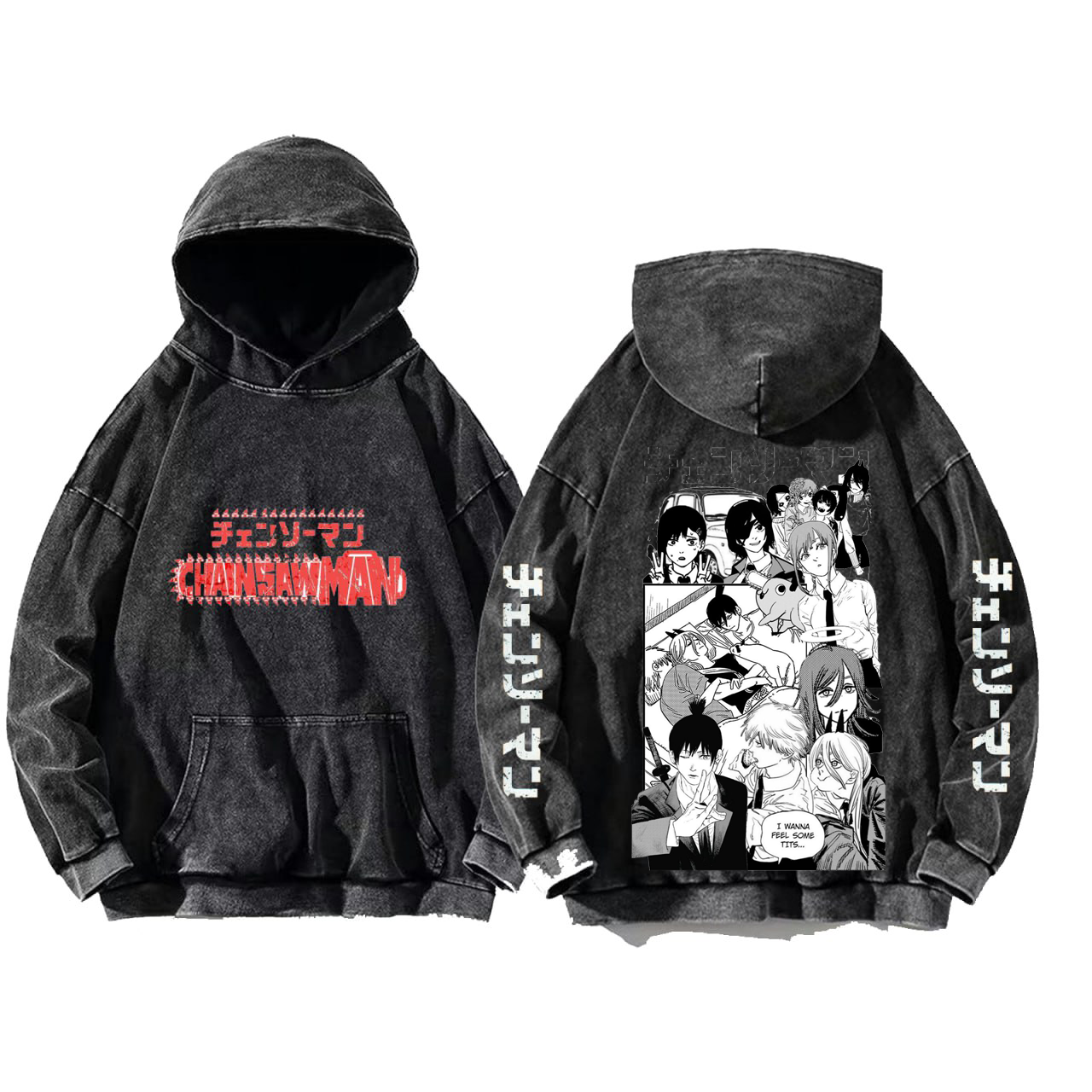 Chainsaw Man One Size hoodie Washed Back 20