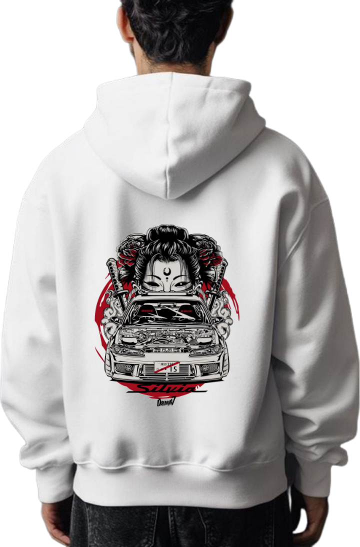 Geisha Over Size hoodie White Back 40