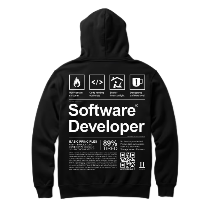 Software Developer Back text oversize hoodie back 20