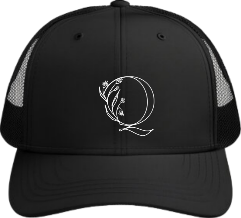 vector letter Baseball cap Black Q 20