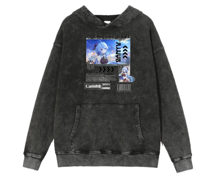 Genshin Impact Qiqi Over Size hoodie Washed 20